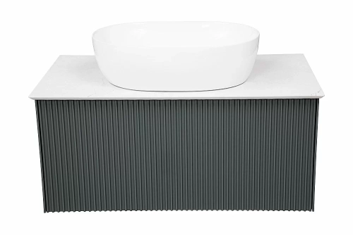 Тумба с раковиной LA FENICE TERRA Grigio 80 серая/столешница белая