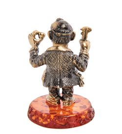 Народные промыслы AM-2968 Фигурка «Ювелир» (латунь, янтарь)
