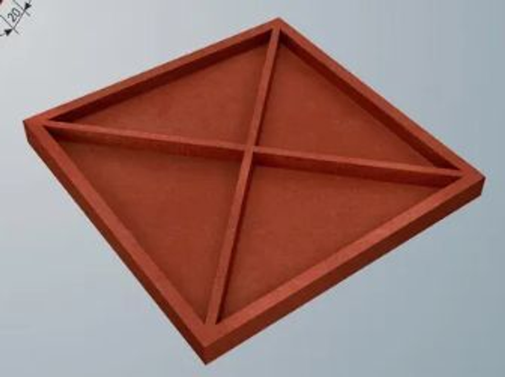 Полимер-песчаная плита тротуарная УНИВЕРСАЛЬНАЯ "8кирпичей" 250x250x20 (красный)