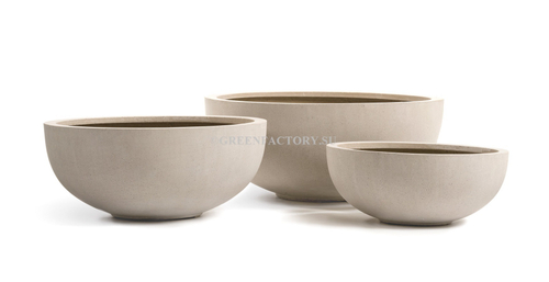 Кашпо TREEZ Effectory - Beton - Низкая чаша - Белый песок