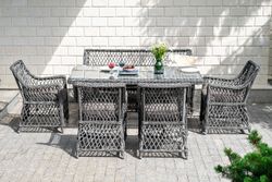 "Латте" диван двухместный из искусственного ротанга, цвет графит