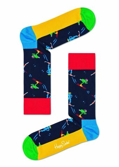 Носки унисекс Skiers Sock с лыжниками (Размер: 25) (Цвет: черный)