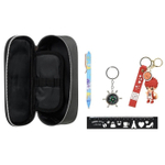 Канцелярский набор Basir с цветным брелоком, пеналом, ручкой, линейкой и компасом, серия "Спорт" ассорти