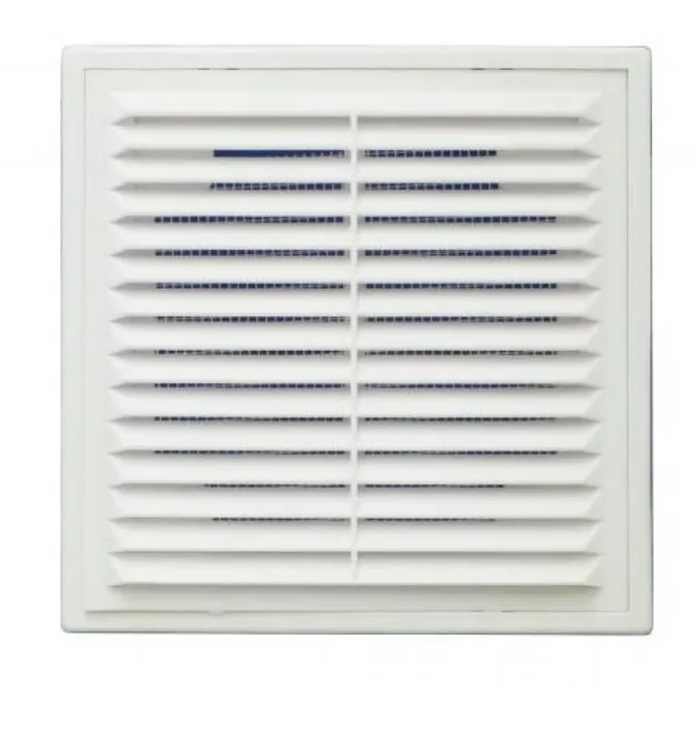 Решетка вентиляционая 200*200 с москитной сеткой пластик