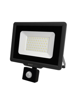 Прожектор светодиодный PFL-C3 SENSOR 50Вт 6500К IP65 ДО закален. прозр. стекло датчик движения инфракрасный Pro JazzWay 5026940A