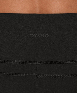 OYSHO Легинсы до щиколотки Compressive Running с высокой посадкой, 65 см, черный