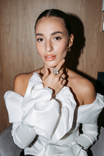 Кольцо "TRUE FLOWERS" с перламутром и фианитами в золочении