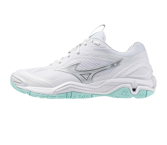 Женские кроссовки для бадминтона/сквоша Mizuno Wave Stealth 6 - white/blue tint