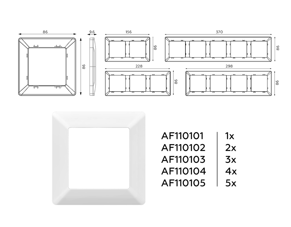 AF110102 Рамка ALFA Line (Белый глянец) 2-ая