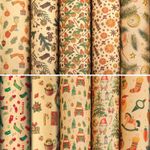 Бумага упаковочная новогодняя "Christmas Kraft", 70х100 см, 10 дизайнов ассорти, ЗОЛОТАЯ СКАЗКА, 592053, 1шт