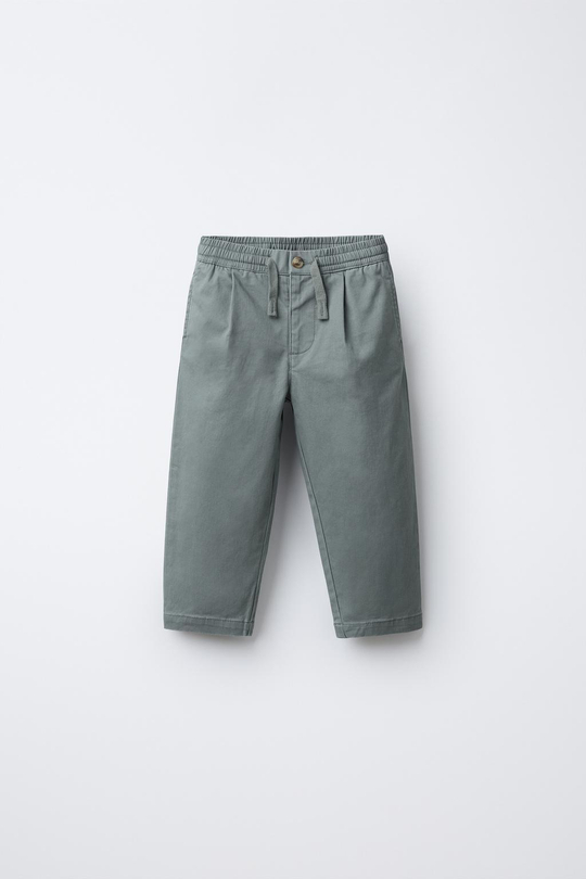 ZARA ПРЯМЫЕ БРЮКИ ЧИНОС, ЗЕЛЕНЫЙ