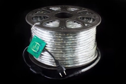 Дюралайт круглый _ 10.5 мм., 220V, 3-жилы, холодные белые LED лампы 24 шт на 1 м., бухта 100 м, силикон, Winner (05.100.10,5.24W)