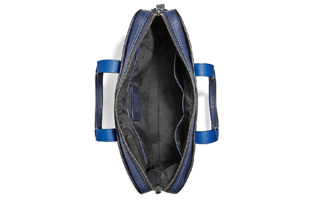COACH Leather Briefcase, Laptop Bag, Shoulder Bag, Crossbody Bag, Handbag Large Men"s Blue