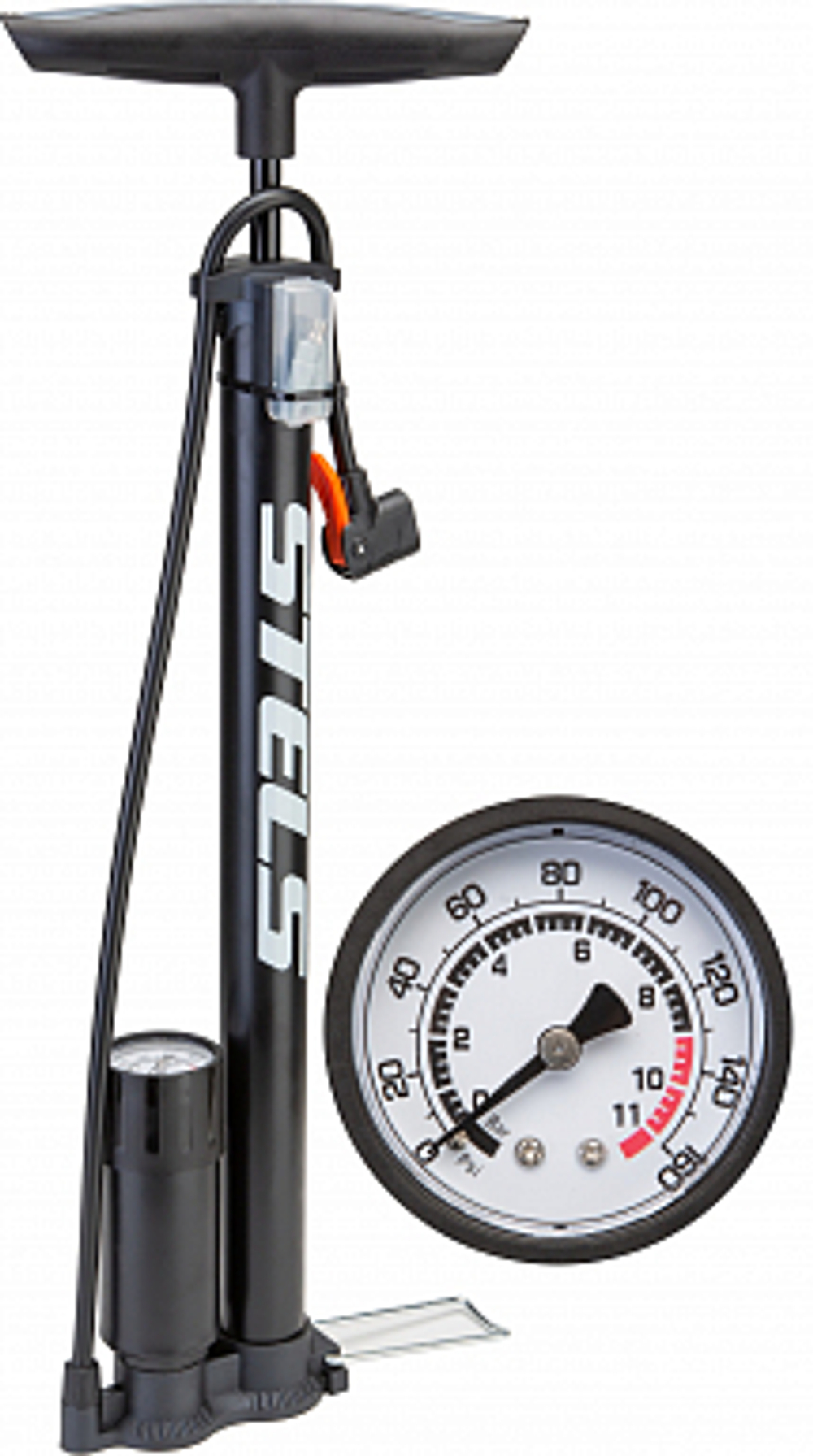 Насос напольный ручной P38BC-01 STELS алюминиевый с маноментром черный 500мм