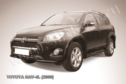 Защита переднего бампера Toyota Rav-4 L (2005-2010) d57+d57 серебристая