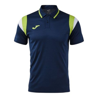 Мужское теннисное поло Joma Terra Short-Sleeve - dark navy/lime