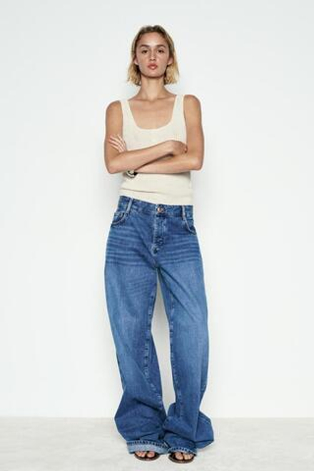 ZARA ТОП В РУБЧИК В СТИЛЕ РУСТИК, ЭКРЮ