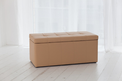 Банкетка Лонг Бежевая ЭкоКожа