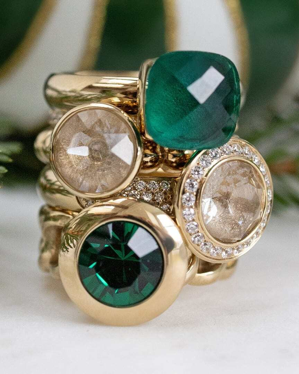 Кольцо Qudo FIRENZE 18 (G) Emerald 107001/40-4507 18 размер 18