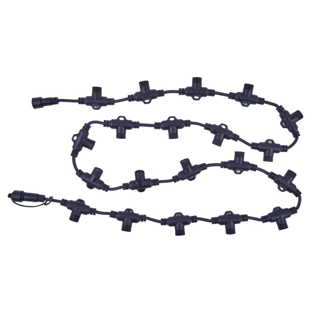 UCX-F90 T20-2M-BK Провод-шина для гирлянд серии F90PRO. 2м. 20 Т-коннекторов. шаг 10см. Статика-мерцание. IP67. Черный. TM Uniel