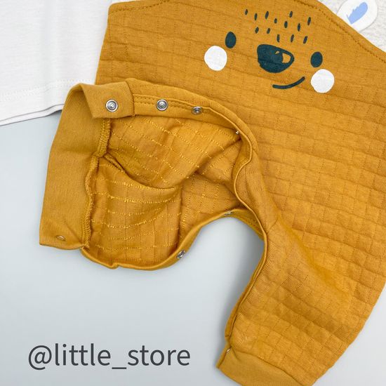 Комбинезон с лонгсливом "Олененок" горчица