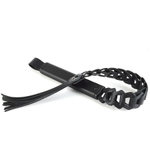 Черная кожаная плеть «Клеопатра» - 62 см. (Цвет: черный)