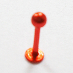 Для пирсинга губы лабрет 8 мм с шариком 3 мм. медицинская сталь, анодирование.  Красный