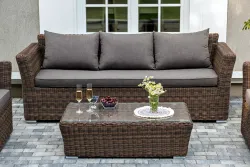 "Капучино" лаунж-зона из искусственного ротанга, цвет коричневый