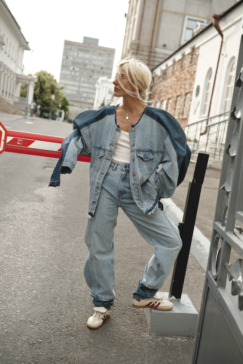 Upcycling джинсы с воланами