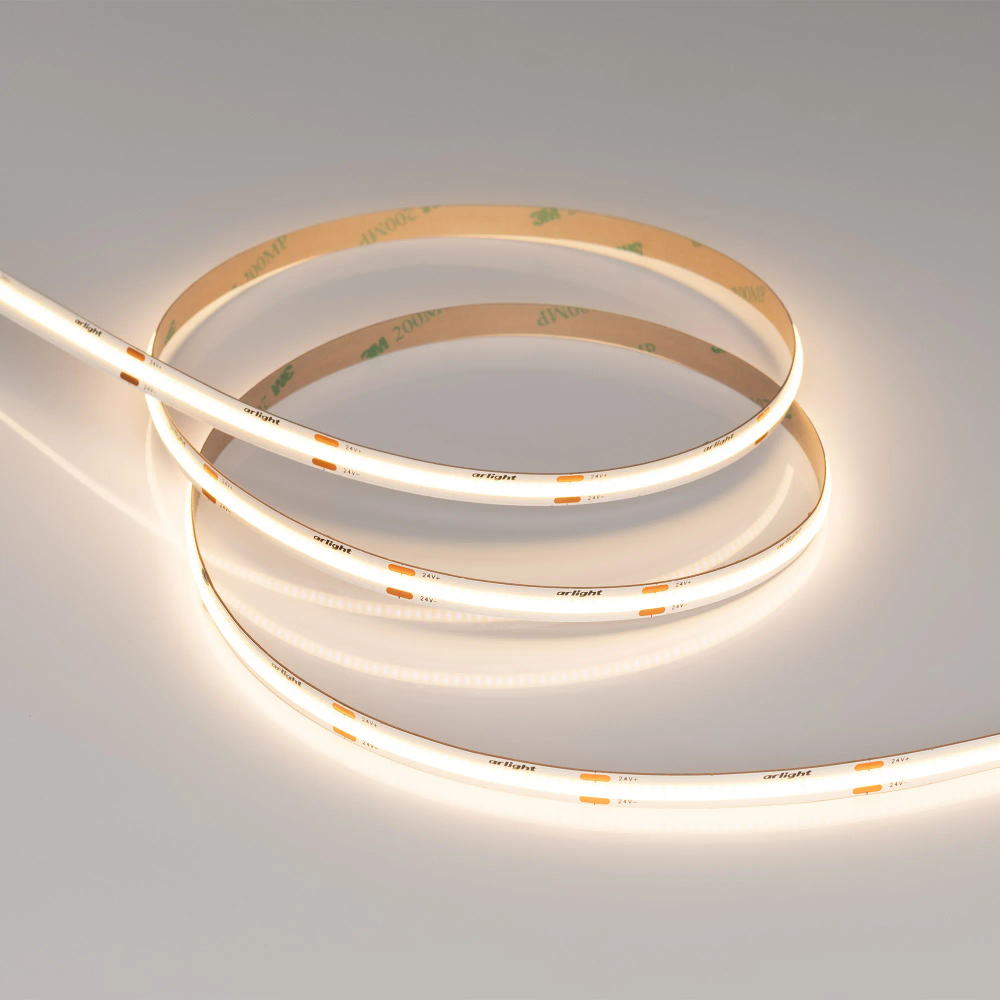 Светодиодная лента COB-X480-8mm 24V Warm3000 (8 W/m, IP20, CSP, 5m) (Arlight, -) 039059