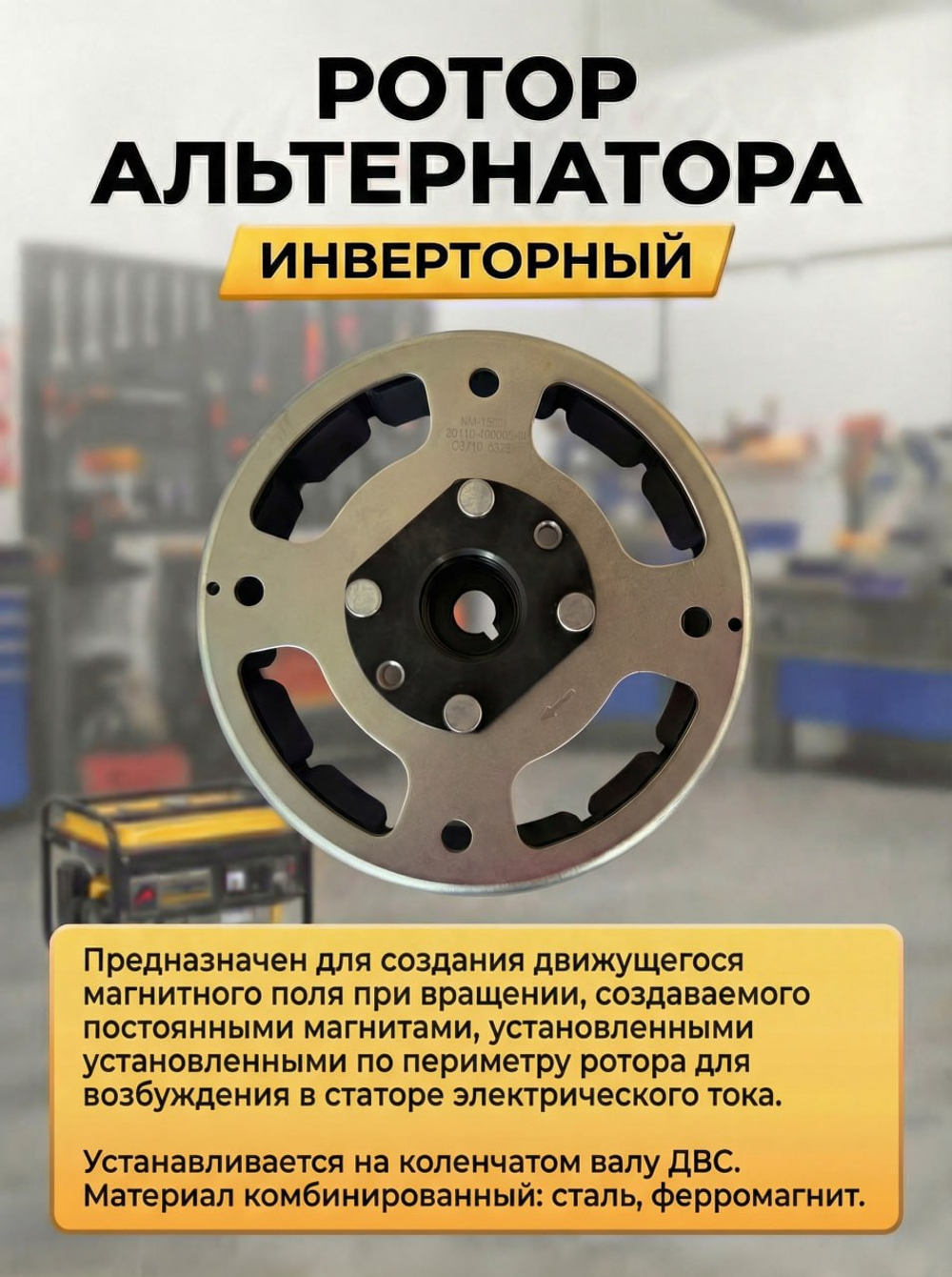 Альтернатор (статор+ротор) инверторного генератора