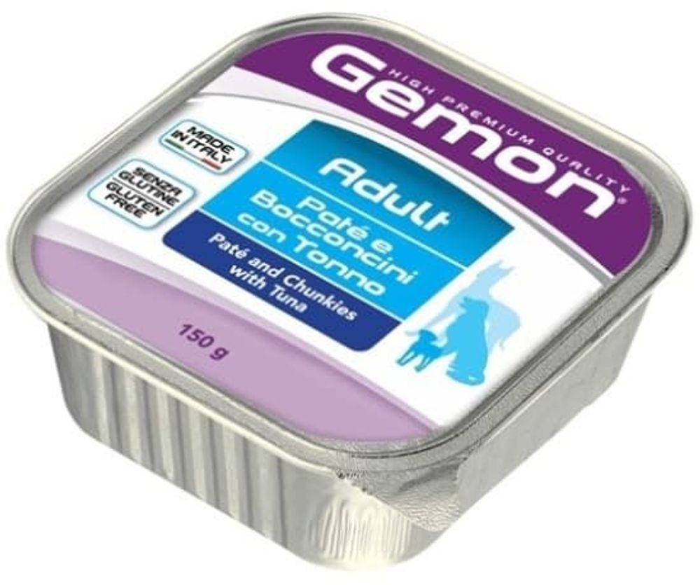 Gemon 150г Dog консервы для собак паштет с кусочками тунца