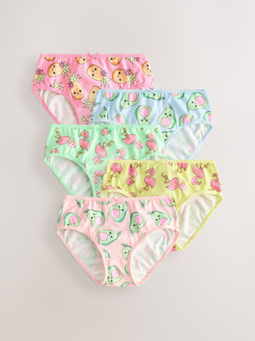 Трусы для девочки Next AA7-135, 5 шт., Розовый, Голубой, Желтый