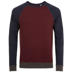 Толстовка унисекс Sandro, бордовая с темно-синим