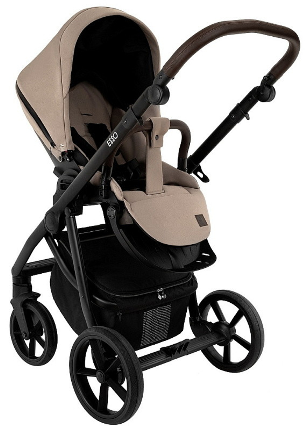 Детская коляска Roan Esso 3 в 1 с автокреслом Pituso Baesa Pro Black,Beige Canopy ESS110/1 Hazel/Black