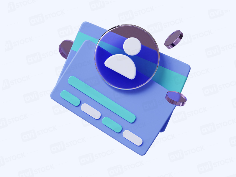 3D Кредитная карточка с иконкой профиля