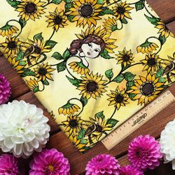 Ткань ниагара девушка в подсолнухах