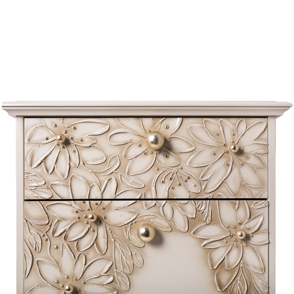 Комод Терра-3 с 3 ящиками Айвори Мраморное золото