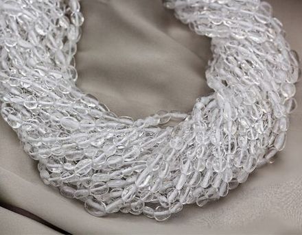 Нить бусин из горного хрусталя 7мм (галтовка)