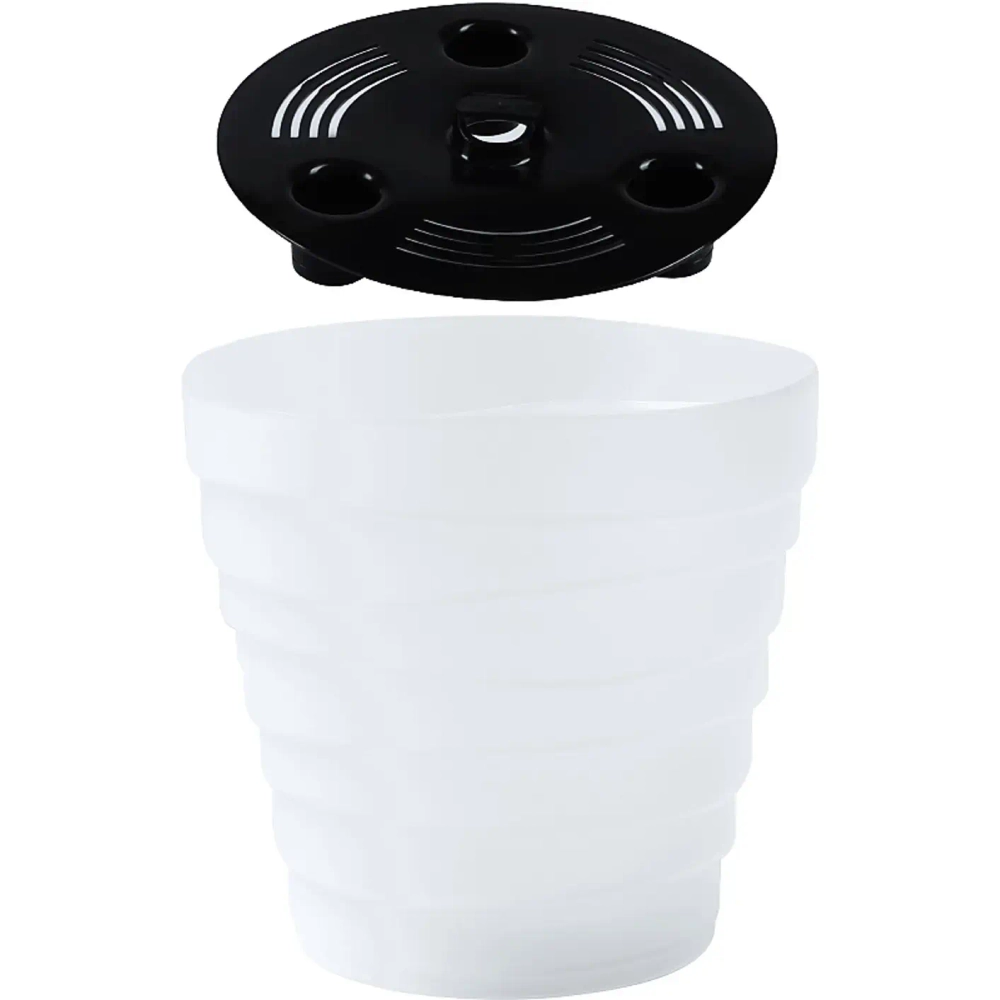 Кашпо для цветов пластиковое 3,5л d-19,7см «Бархан» Прозрачный