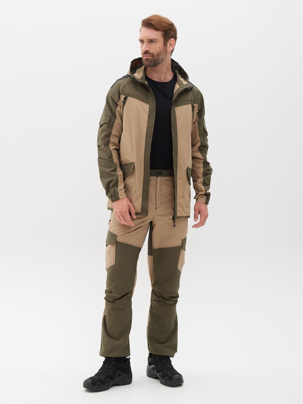Костюм летний Горка-Люкс ткань Nylon Cotton Рип-Стоп цвет Хаки/Песок