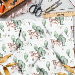 Ткань поплин сказочные коровки