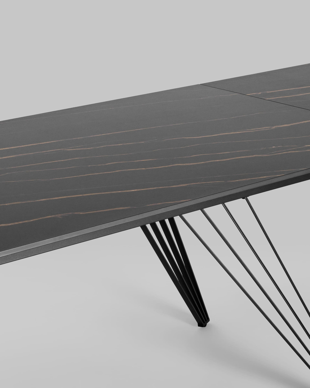 Стол обеденный Пандора раскладной 180-280*90 керамика темная