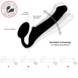 Безремневой страпон Strap-on-me Semi-Realistic, фиолетовый, M