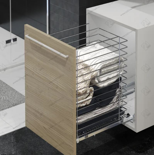 S-8054-C Корзина для белья в базу 450 мм, Starax, с нижним креплением, (390х470х550), хром