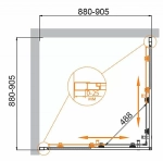 Душевой уголок Cezares Molveno 90x90 Molveno-A-2-90-C-GM-IV стекло прозрачное/профиль матовая оружейная сталь