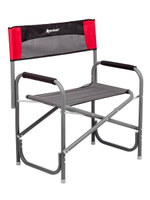 Кресло раскладное Nisus с откидывающим столиком.140кг, карман (алюм. д25) зеленый ромб/серый (N-DC-95200T-K-GG)