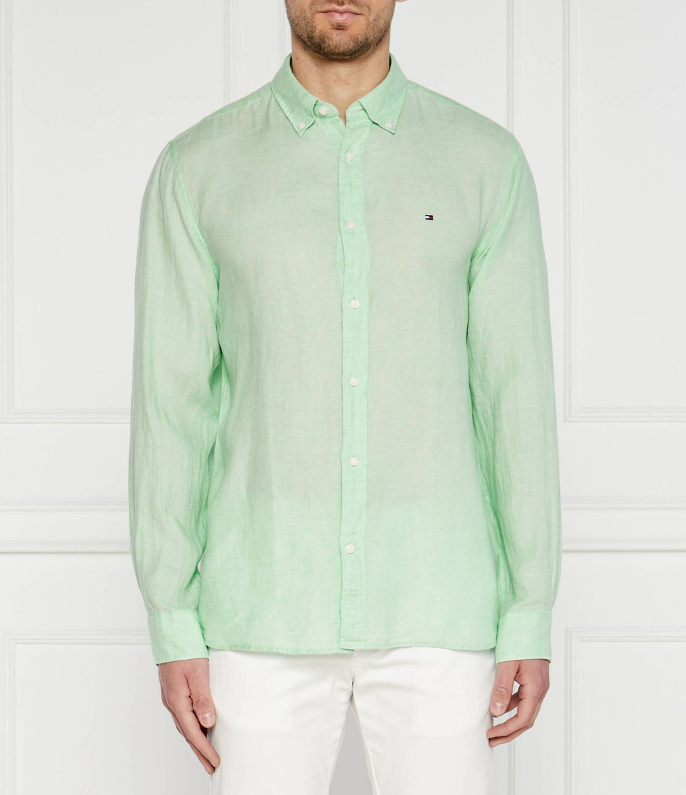 Льняная рубашка PIGMENT DYED Tommy Hilfiger - зеленый(MW0MW34602)