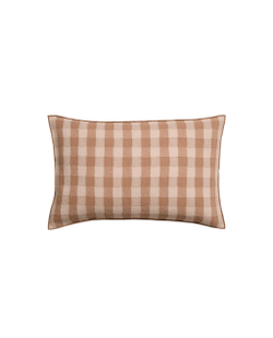 Zara Home наволочка декоративная из льна, терракотовый, в клетку, 40x60 см