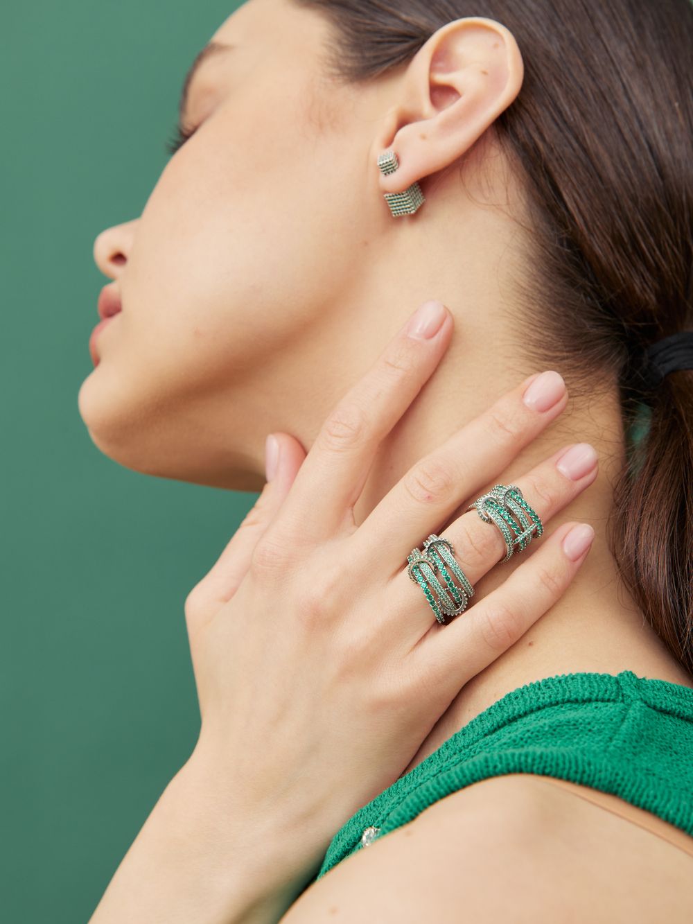 СЕРЬГИ "DOUBLE GLOW MINT"